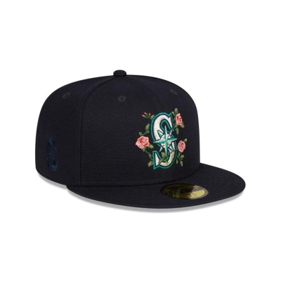 Blue Seattle Mariners Hat - New Era MLB Bloom 59FIFTY Fitted Caps USA4587623